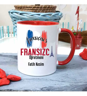 Fransızca Öğretmenine Özel Öğretmenler Günü Hediyesi Kişiye Özel Kupa Bardak