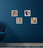 Kişiye Özel 4 Adet 8,5x8.5 Sök Tak Fotoğraflı Beyaz Çerçeve