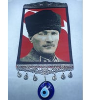 Atatürk Resimli Büyük Boy Zamaklı Duvar Süsü