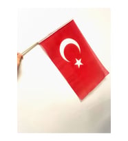 10'lu Elde Sallama Türk Bayrağı 50X75 (Kırmızı-Beyaz)