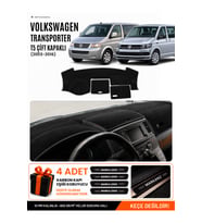 VOLKSWAGEN TRANSPORTER T5 ÇİFT KAPAKLI (2003-2016) Uyumlu Torpido Örtüsü Torpido Kılıfı - Siyah
