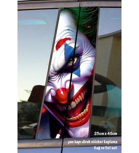 psikopat joker sticker yan kapı direk kaplama 2li sol sağ takım yapıştırma