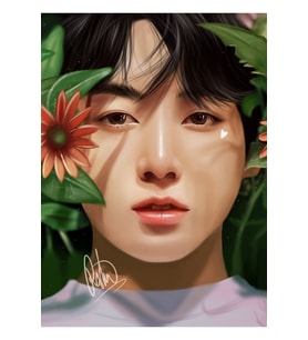 Jungkook Doğa Fanart Tablo Ahşap Poster Dekoratif Kod2480