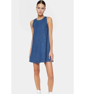 Kadın Mini Denim Elbise Shift Kalıp Pamuk Günlük Stil Hafta Sonu Yaz Aylarının Vazgeçilmezi