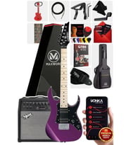 Maxword DE-150PU-50AMP Maple Klavye HH Yüksek Kaliteli 50W Amfili Elektro Gitar Seti