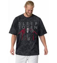 Sleep Token Rock Metal Müzik Grubu Baskılı Unisex Oversize Vintage Yıkamalı Tişört