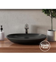 Sipahi Marble Bazalt Siyah Kayık Lavabo