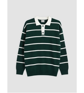 LCW Kids Yeşil Polo Yaka Erkek Çocuk Kazak