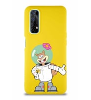 Realme 7 Soft Premier Kapak Sandy Tasarımlı Silikon Kılıf - Sarı (Şeffaf)
