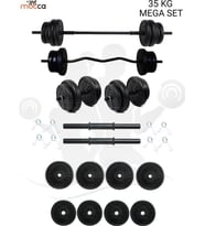 Moccastyl 38 kg Z-Barlı Megaset Halter Seti ve Dambıl Seti Ağırlık Fitness Seti