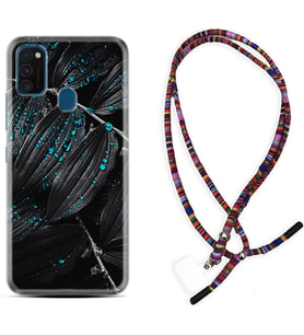 Samsung M21 M22 M23 M30 M31S M32 Kılıf Boyun Asklı Rasta Silikon Foid Green 1643