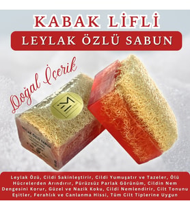 Doğal Kabak Lifli Leylak Özlü Sabun Cilt Tonunu Eşitler Yatıştırır Ferahlık ve Canlanma Hissi Sunar