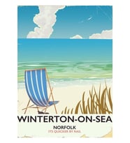 Winterton-on-sea Norfolk Sahili Seyahat Afişi Kart Tablo Ahşap Poster Dekoratif