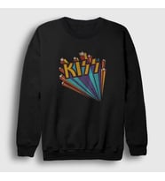 Presmono Unisex Siyah Retro Kiss Sweatshirt 91671tt