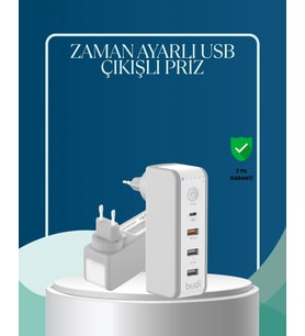 30W Type C Şarj Cihazı Zamanlayıcılı Çok Portlu Tasarım