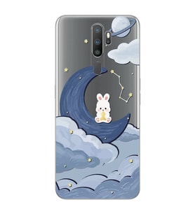 Oppo A5 2020 / A9 2020 Uyumlu Sevimli Ayıcık Desenli Şeffaf Telefon Kılıfı