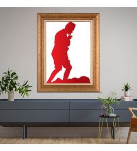Altın Varaklı Çerçeveli Paspartulu Atatürk Tablo DC1139 (Gold)