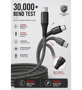 Lexroo Type C-C, 2Metre ÖRGÜLÜ 60Watt PD Hızlı Şarj Kablosu, Wahoo (1Ad x 2Metre Füme)
