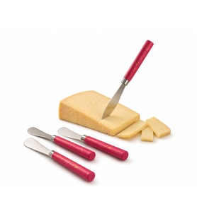 5 PARÇA UZUN KAHVALTI BIÇAK - KIRMIZI MERMER DESEN SAPLI 16.5 cm (5680)