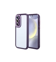 Samsung Galaxy S24 Uyumlu Kılıf Kamera Korumalı Renkli Kenar ve Çerçeve Tasarımlı Zore Vitamin Kapak (Koyu Mor)