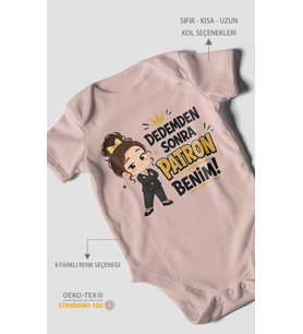 Dedemden sonra patron benim Kısa Kollu Bebek Body %100 Pamuk