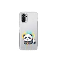 Redmi Note 10S ile Uyumlu Splash Panda Tasarımlı Şeffaf Silikon Kılıf