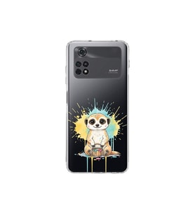 Poco M4 Pro ile Uyumlu Splash Mirket Tasarımlı Şeffaf Silikon Kılıf