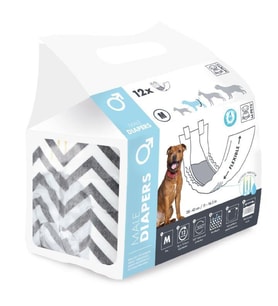 M-Pets Diapers Erkek Köpekler İçin Külot (M) 12'li