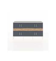 Arges Konsol 4 Raflı 2 Çekmeceli 8 Kapaklı 176x30x99 Aytaşı-Antrasit/Çam