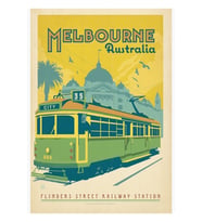 Melbourne Avustralya Tablo Ahşap Poster Dekoratif