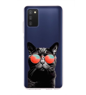 PrintiFy Samsung Galaxy A03S ile Uyumlu 1mm Slim Fit Kedi 3 050d Baskılı Şeffaf  Kılıf