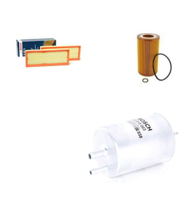 Bosch Filtre Bakım Seti Mercedes CLK 320 C209 2003-2009 Dizel Hava + Yağ f. + Yakıt Filtre Bosch