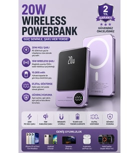 iPhone ve Android Uyumlu 10000 mAh MagSafe Powerbank