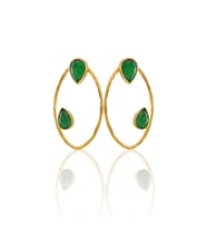 Kadir Jewellery 22 Ayar Altın Kaplama Geometrik Küpe -El İşçiliği Ve Hipoalerjenik Küpe