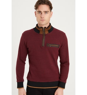 1039 DEWBERRY ERKEK SWEATSHIRT-BORDO