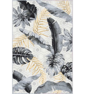 Eliana Home Baskılı, Yıkanabilir Kaymaz Taban Salon Halısı LNA1710 100x150 cm (Gri)
