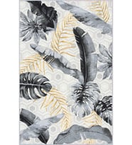 Eliana Home Baskılı, Yıkanabilir Kaymaz Taban Salon Halısı LNA1710 100x150 cm (Gri)