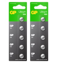 Batteries 189 Ultra Plus Lr54/189/V10Ga Boy lin Düğme Pil, 1.5 Volt, 2 Kart, 10 Adet Pil