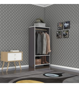 Kenzlife giysi dolabı rüknettin 120*060*30 gri gardırop
