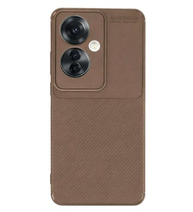 Reno 11F Kılıf Auto Focus Karbon Kapak - Kahverengi