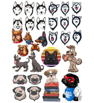 Sevimli Köpekler Sticker Set 25 Parça Telefon, Tablet, Defter, Laptop Sticker