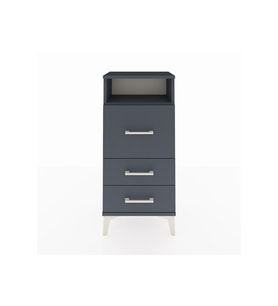Arges Komodin Tek Raflı 3 Çekmeceli 44x30x96 Antrasit-Antrasit