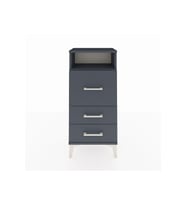 Arges Komodin Tek Raflı 3 Çekmeceli 44x30x96 Antrasit-Antrasit