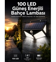 Solar Sensörlü Duvar Lambası Bahçe Lambası Parlak Beyaz Işık Suya Dayanıklı
