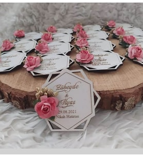 Kişiye Özel Ahşap Magnet Hatıra (Bej)