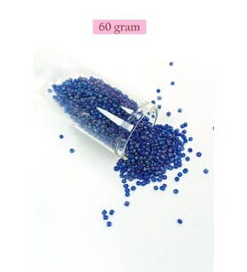 Dökme Cam Kum Boncuk (11/0) 2 mm - 60 Gram - Koyu Mavi - BNC052