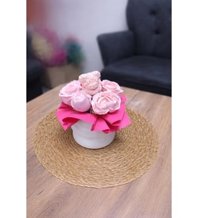 Kokulu taş buket (Pudra Pembe)