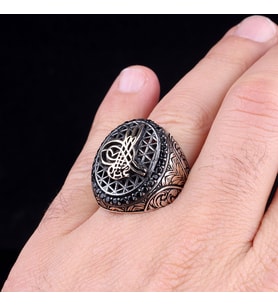 OSMANLI TUĞRASI MODEL 925 AYAR GÜMÜŞ YÜZÜK