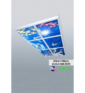 124cm X 186cm-altılı- Led-sıva Üstü-324 Watt-mağaza Led Aydınlatma-avize Modelleri