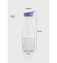 Renga Odesa Çiçek Desenli 1000 ml Cam Karaf 212010 Bej (Mor)